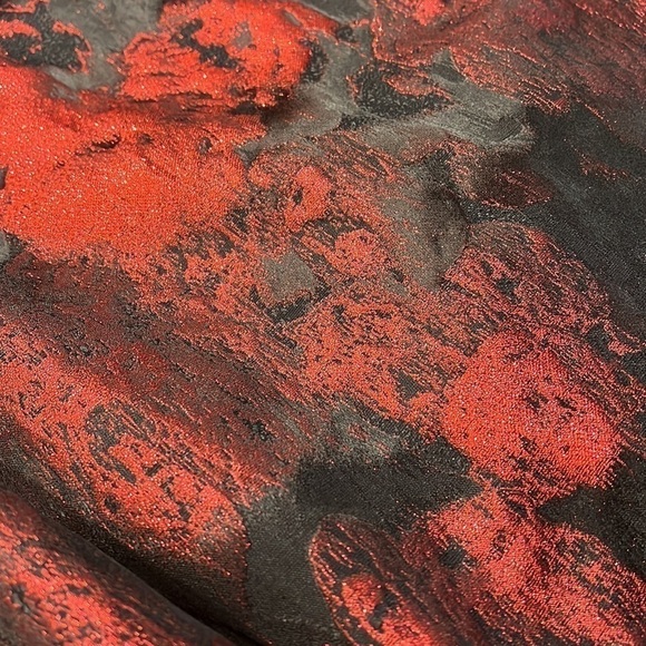 Cynthia Steffe Black & Red Metallic Floral Dress Sz-6 - Picture 9 of 11